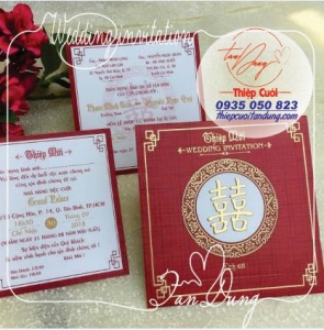 Thiệp cưới đỏ DQ8