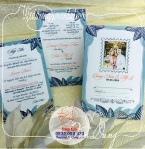 Thiệp cưới in hình cô dâu chú rể QQ20