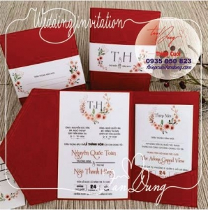 Thiệp cưới đỏ DQ29