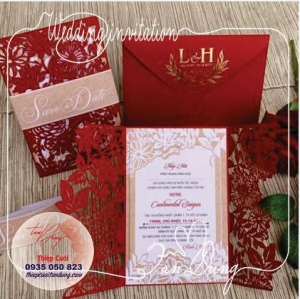 Thiệp cưới đỏ DQ30