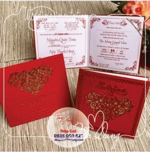 Thiệp cưới đỏ DQ34