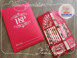 Thiệp cưới đỏ RR46