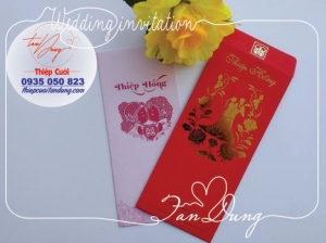 Thiệp cưới đỏ QQ50