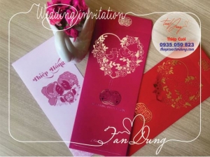 Thiệp cưới đỏ QQ57